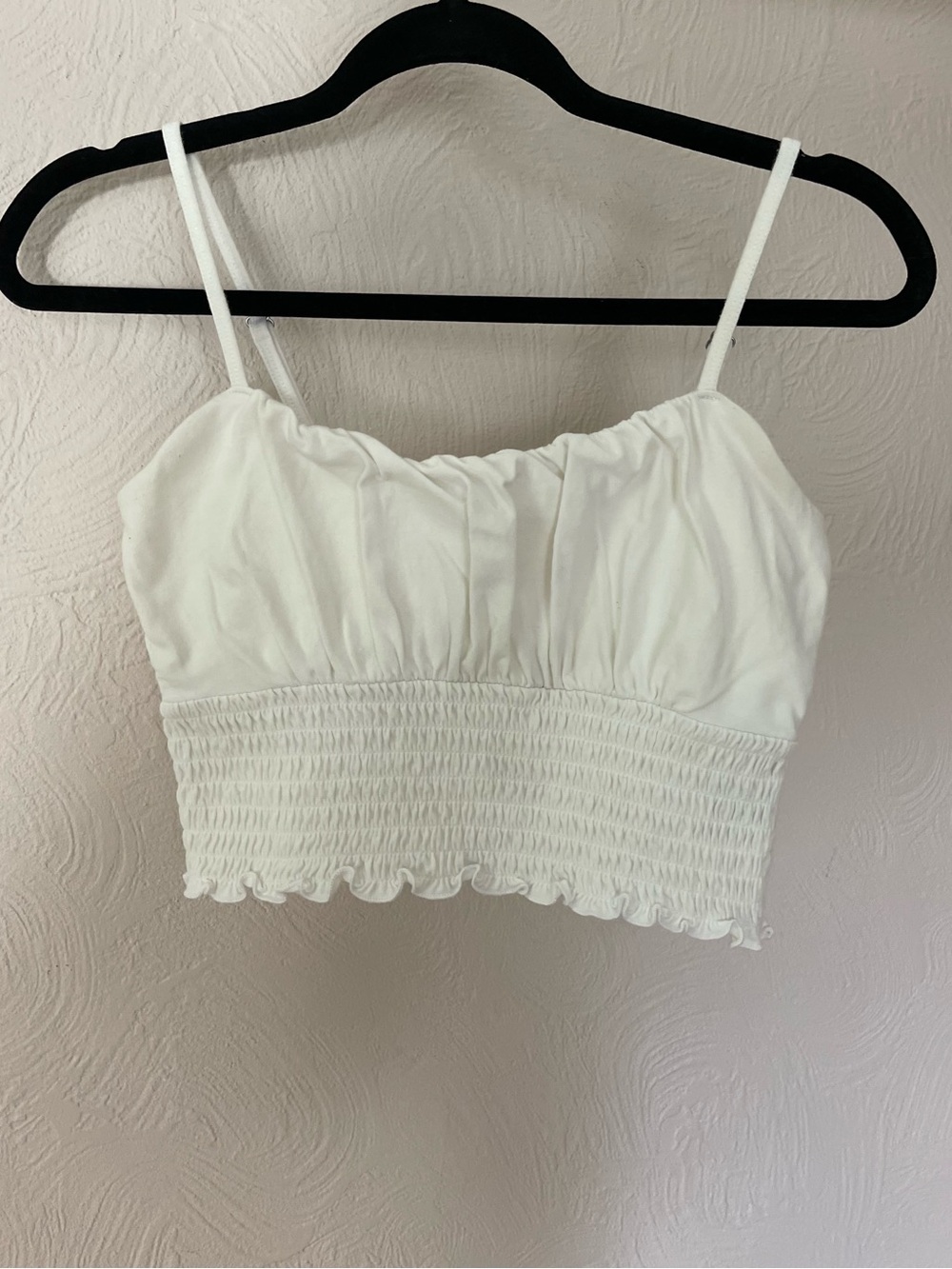 Hollister White Smocked Crop Cami